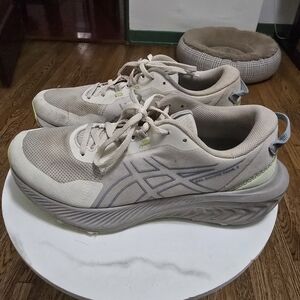 Asics Women's Cream and Gray Running Shoes